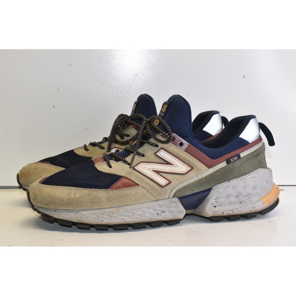New Balance 574 Sport V2 Sport Sneakers Tan Navy Mens 11 MS574LTA Suede Mesh - Picture 3 of 8